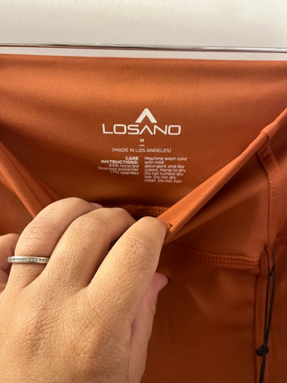 High-Waist Rust-Colored Performance Leggings W12-16 L13 Inseam 24 - Picture 7 of 8